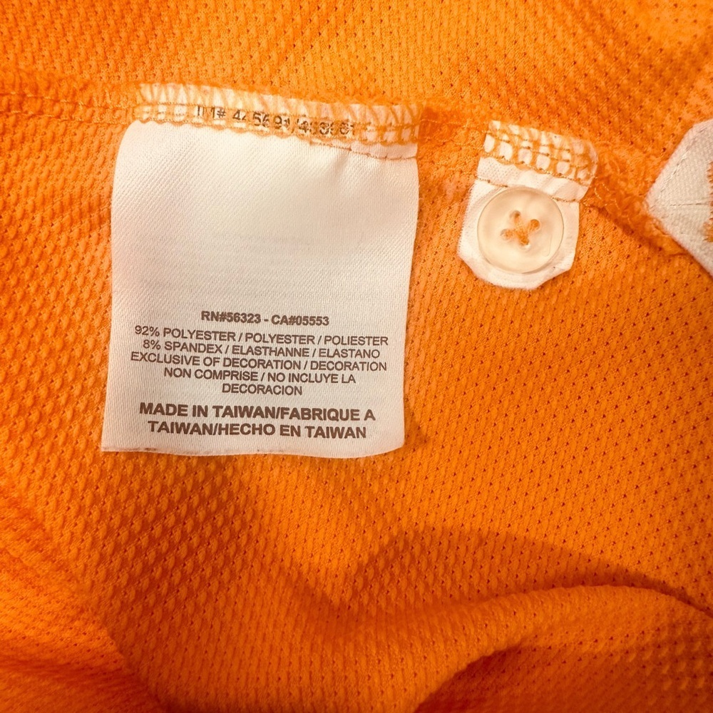 Nike Golf Performance Polo Shirt Size Medium Orange Short Sleeve Half Button Up - Picture 7 of 10